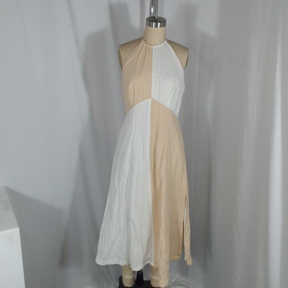Sovere 'Destine' Midi White Linen Dress Size L - Picture 2 of 4